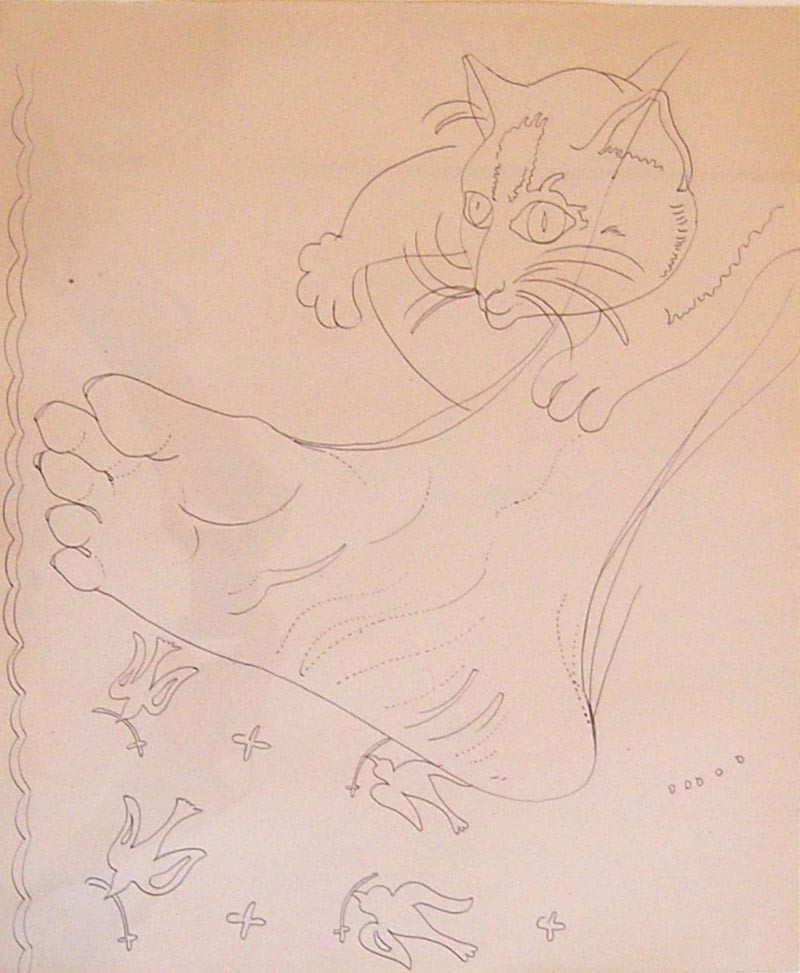 Andy Warhol, Cat Drawing, c. (1950)