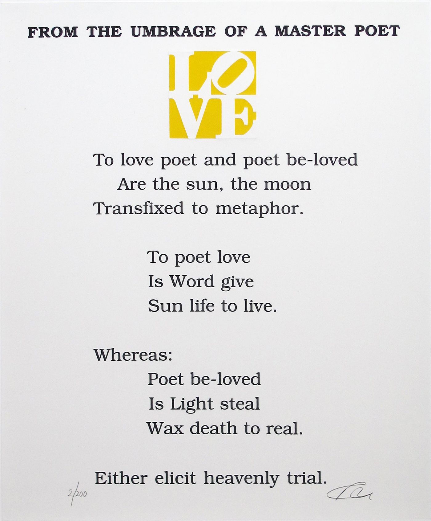 The Book of Love Poem (From the Umbrage of a Master Poet)