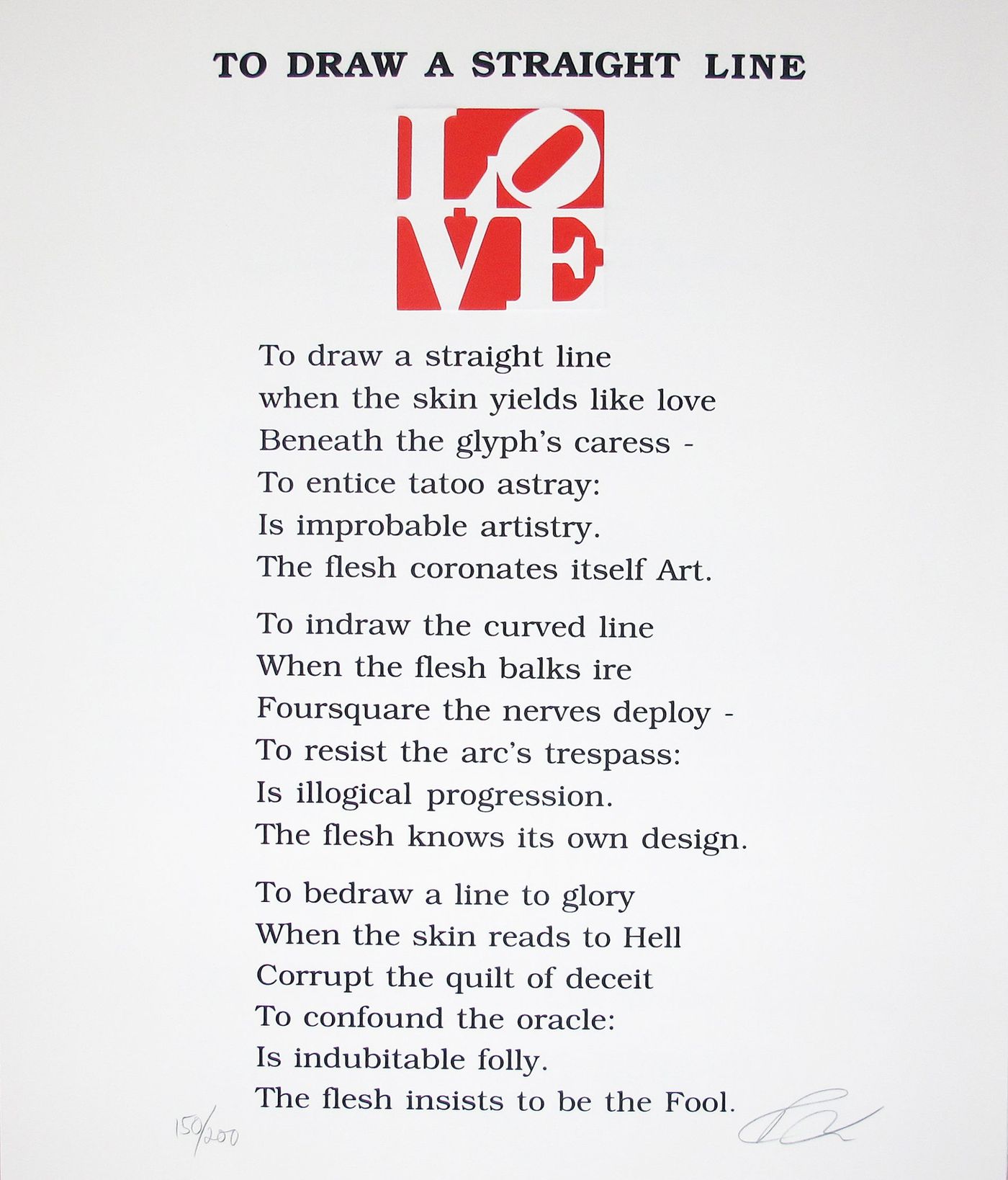 The Book of Love Poem (To Draw a Straight Line)