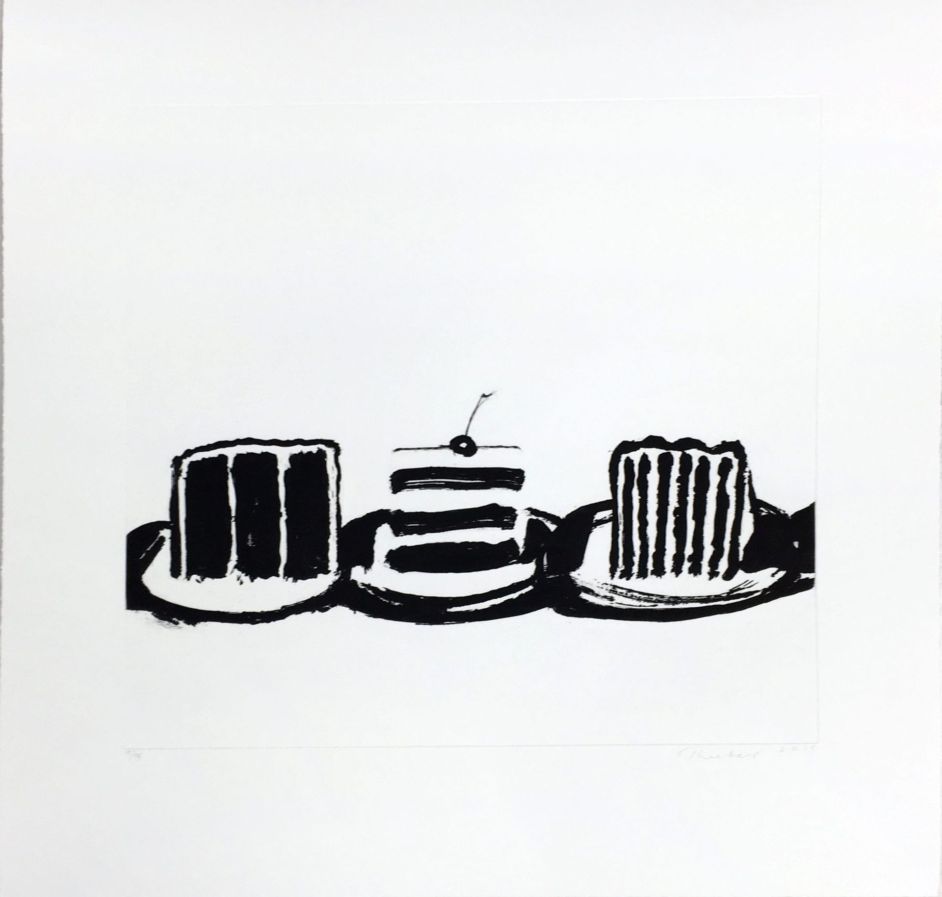 Wayne Thiebaud, Cut Cakes (2015)