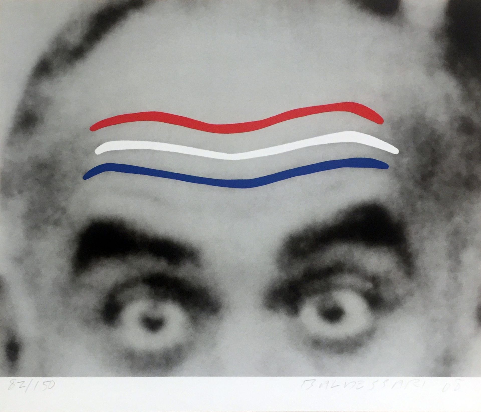 John Baldessari, Raised Eyebrows/Furrowed Foreheads (Red, White and Blue) (2008)