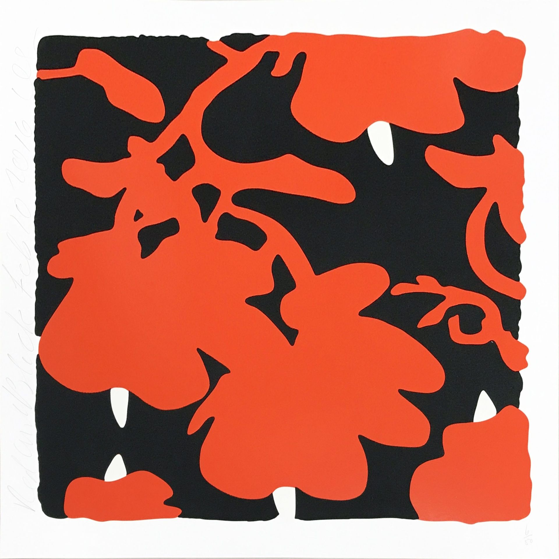 Lantern Flowers, (Red With Black)