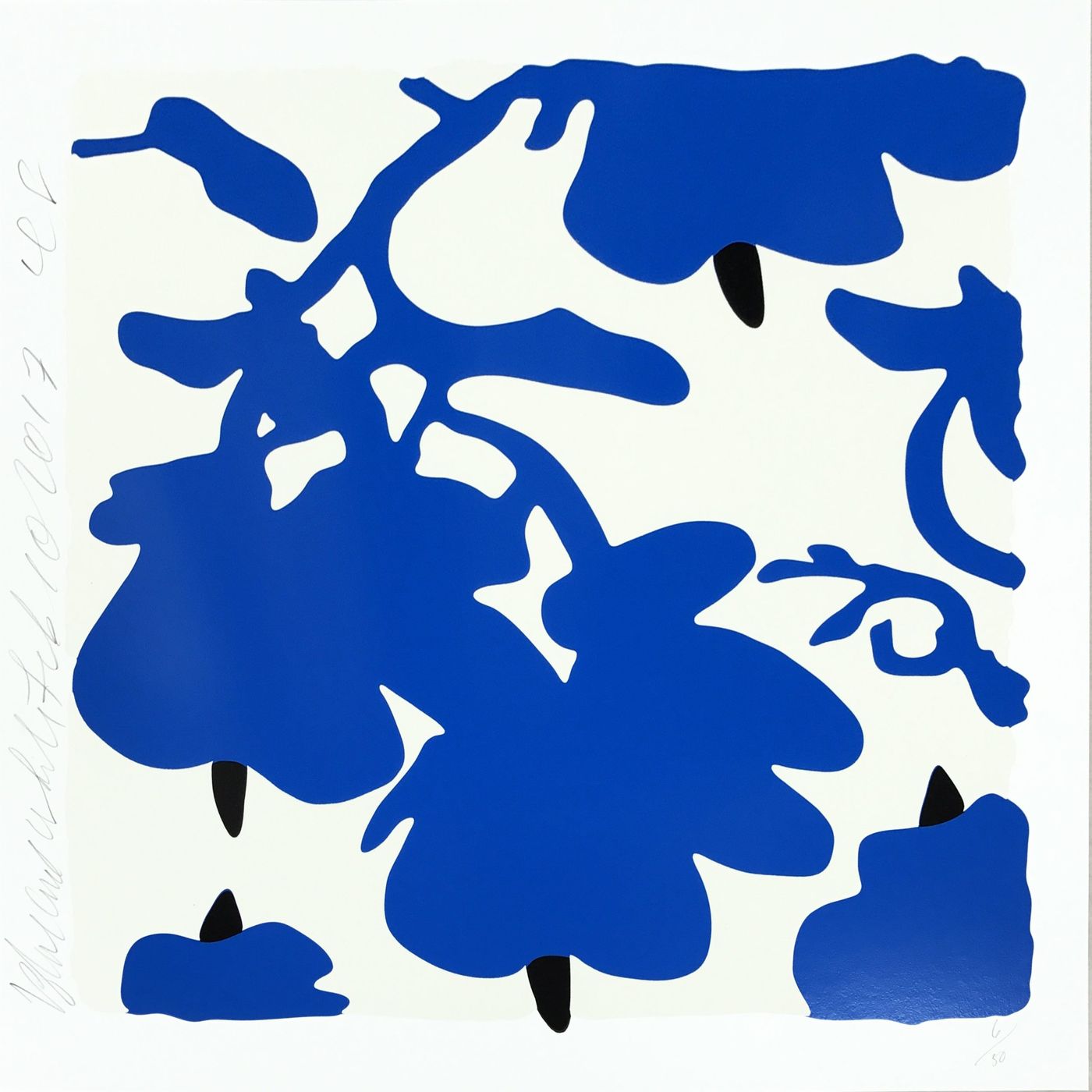 Lantern Flowers - Blue/White background