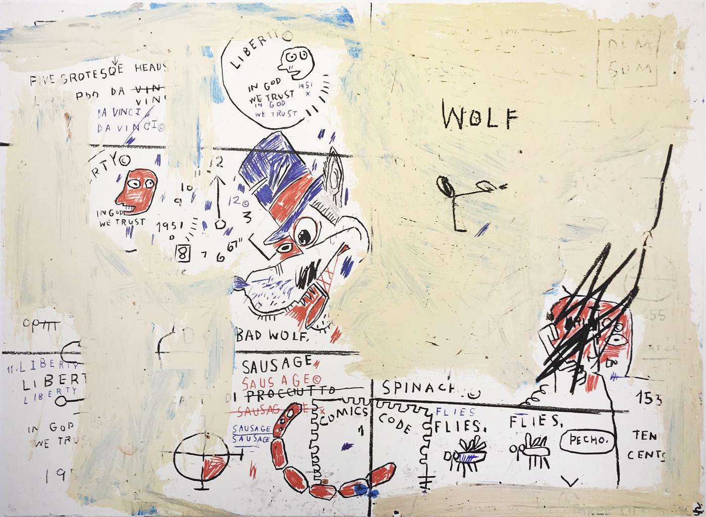 Jean-Michel Basquiat, Wolf Sausage, 1982-1983/2019