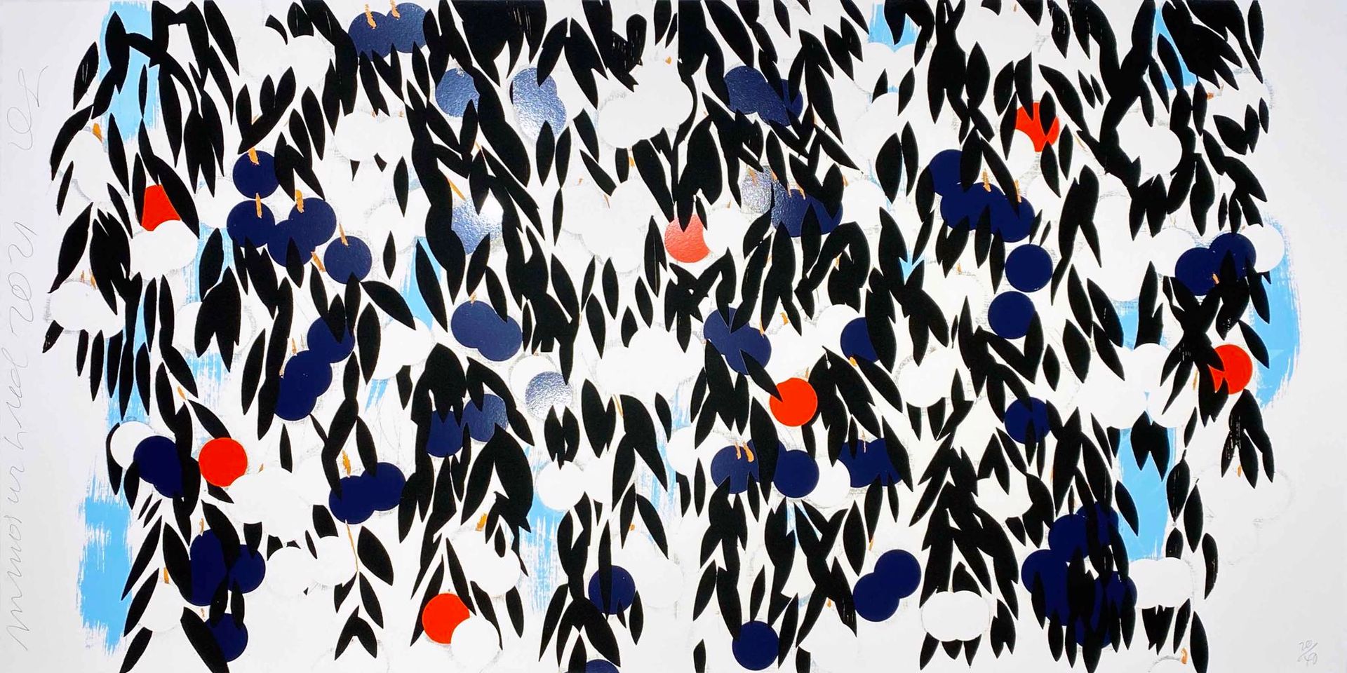 Donald Sultan, Mimosa with Red (2021)