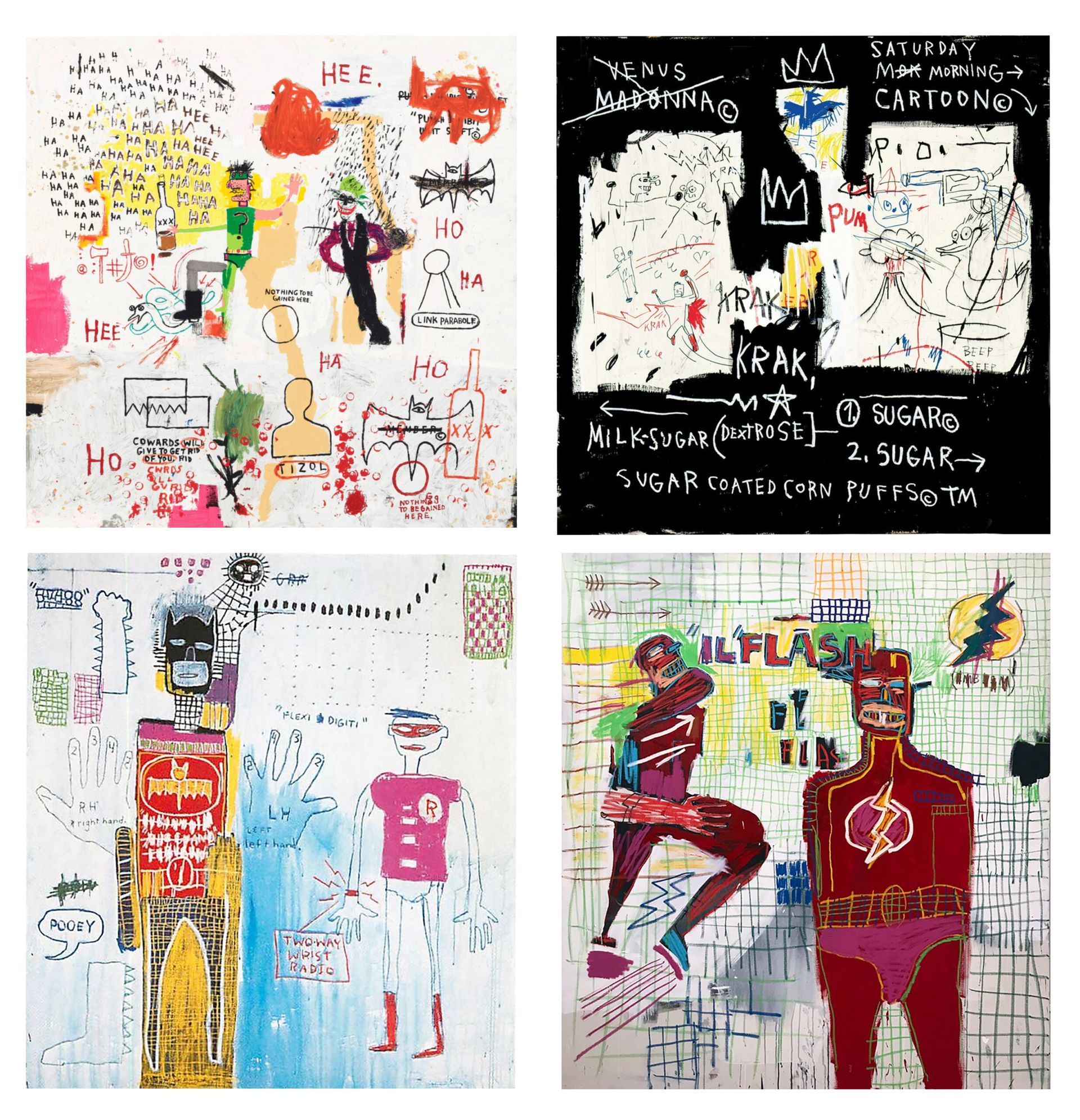 Jean-Michel Basquiat, Riddle Me this, A Panel of Experts, Piano Lesson, Flash in Naples (2022)