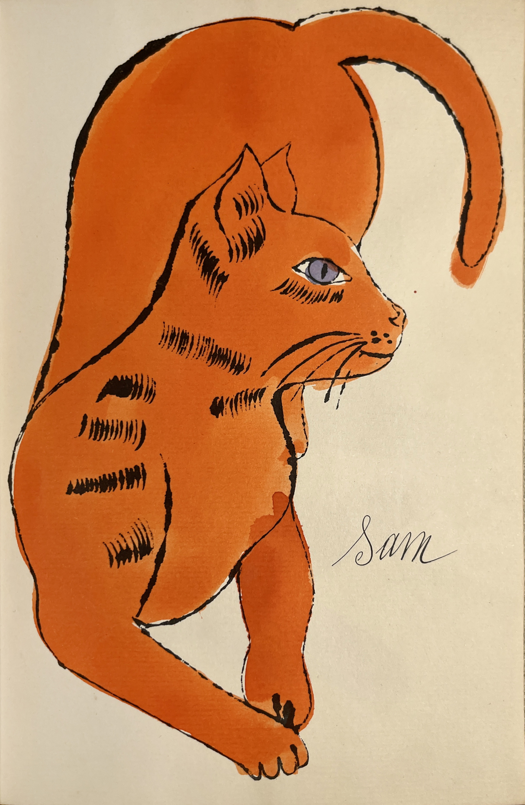 Andy Warhol, 25 Cats Name[d] Sam and One Blue Pussy, IV.65B (CA. 1954)