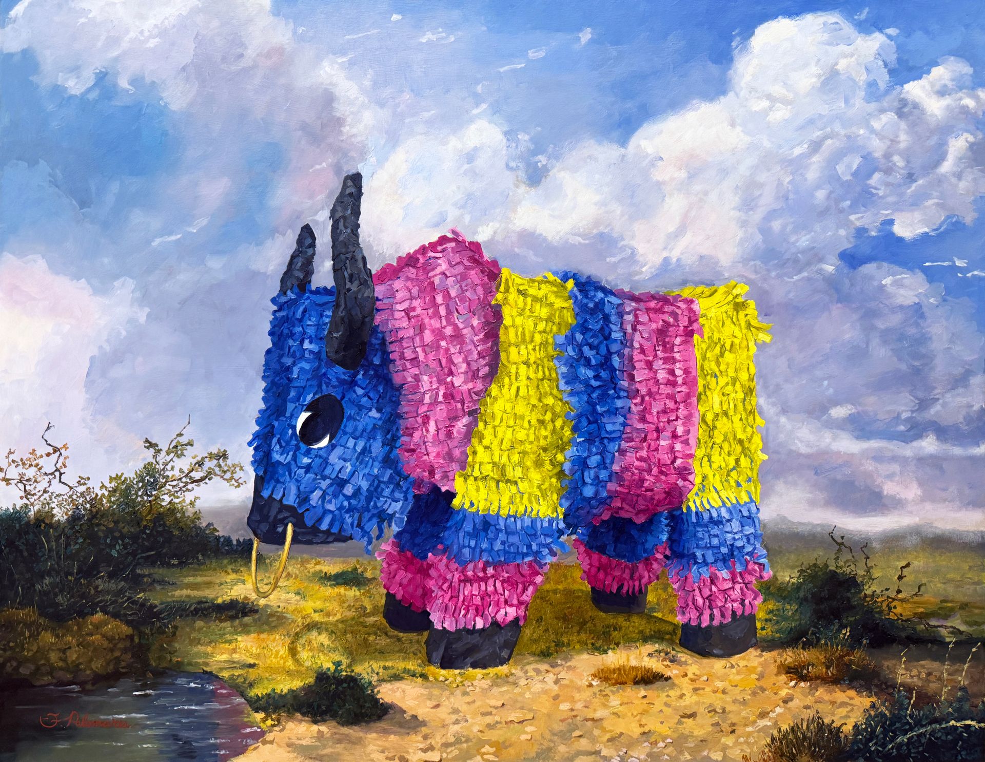 Francisco Palomares, Toro Alone in Landscape (2025)
