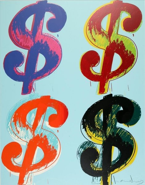 Andy Warhol, Quadrant dollar sign — 281 (1982)