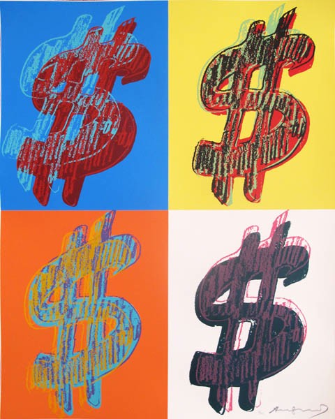 Andy Warhol, Quadrant dollar sign — 284 (1982)